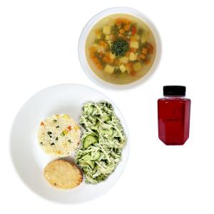 LANCH № 9 Суп овощной, рис, кур.котл, овощной салат (12.00-16.00 пн-пт)