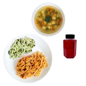 LANCH № 5 Суп овощной, болоньезе, овощной салат (12.00-16.00 пн-пт)